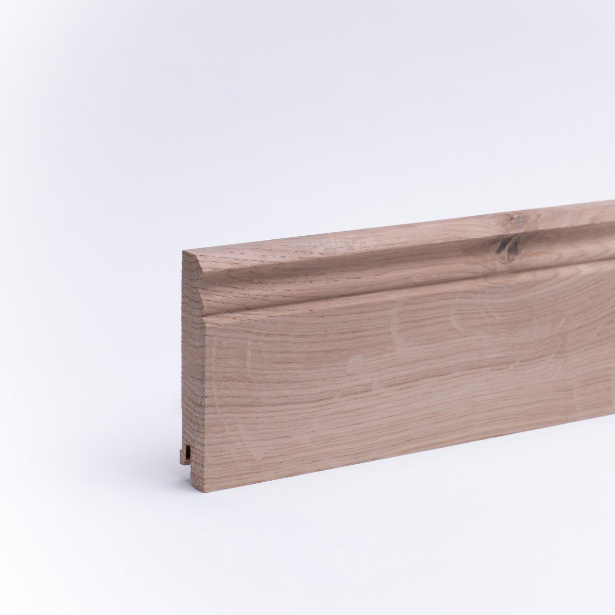 Plinthe en bois massif 100x16mm Profil berlinois - chêne brut