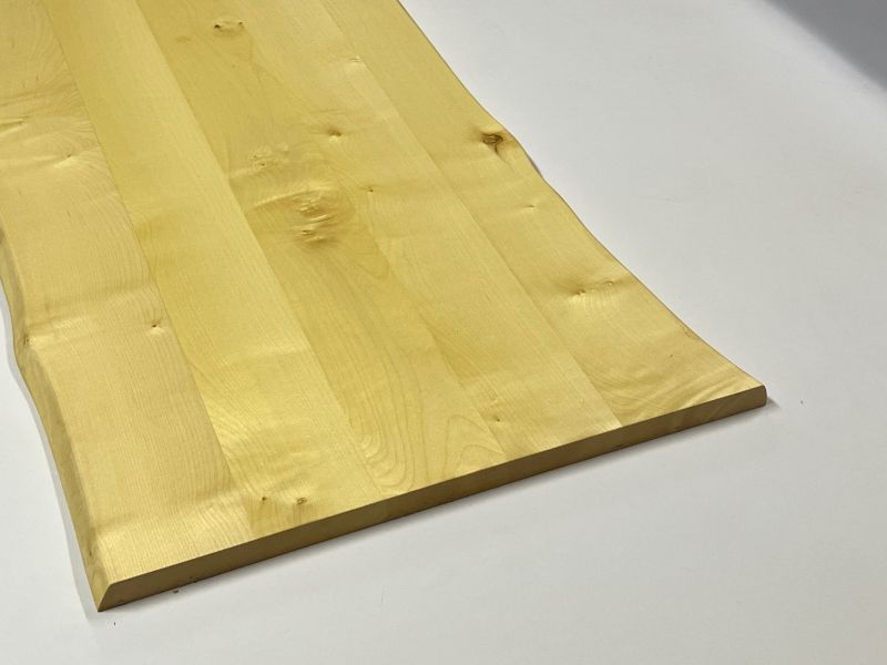 Massivholzplatte Ahorn beidseitige Baumkante 100 x 44 - 46cm - geölt - Stärke 22 mm