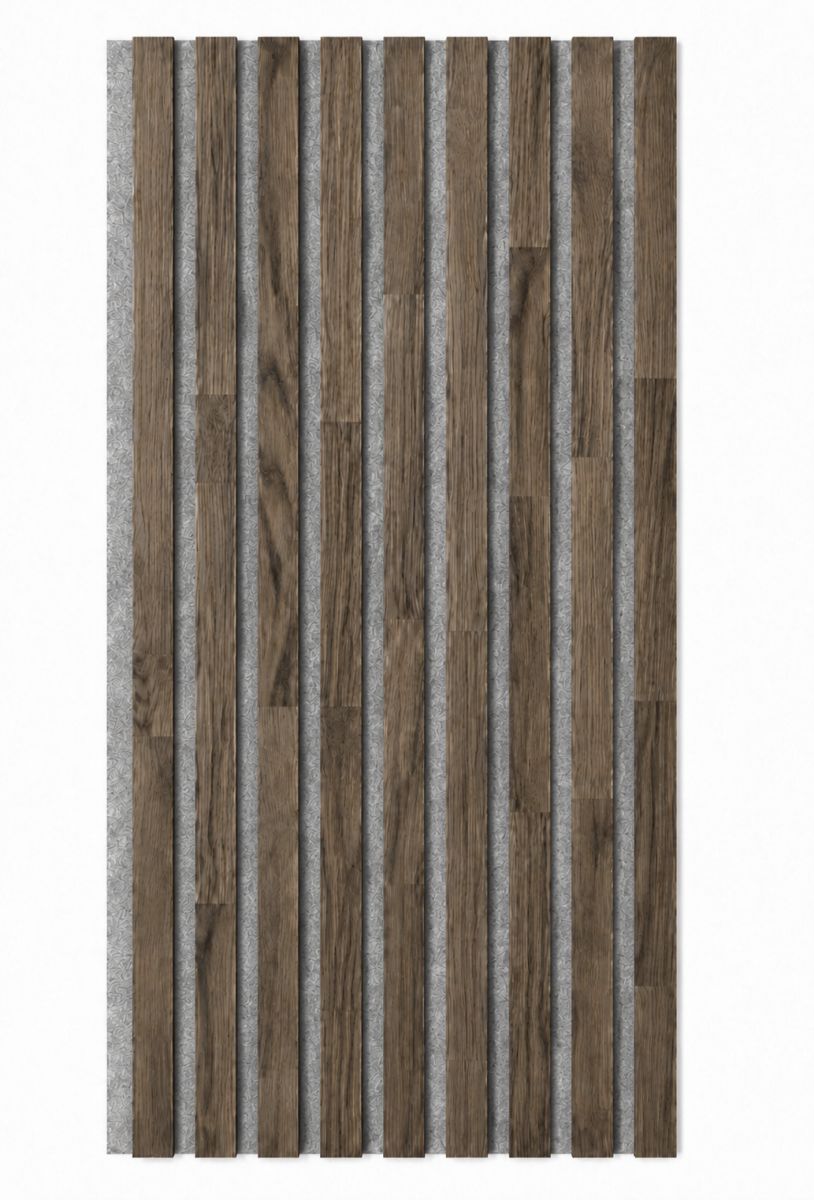 Panel acústico de madera maciza Acoustic+ Gris 2600 x 400 mm - Roble natural - Charcoal Grey