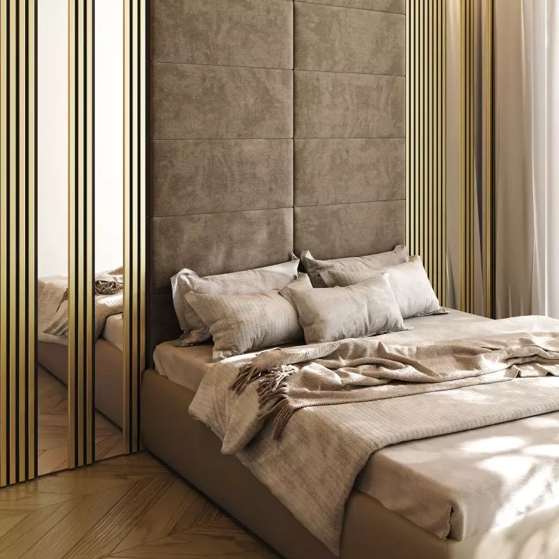 Akustikpaneel 2400 x 600 mm Gold - Akustikfilz  Schwarz - Wandverkleidung