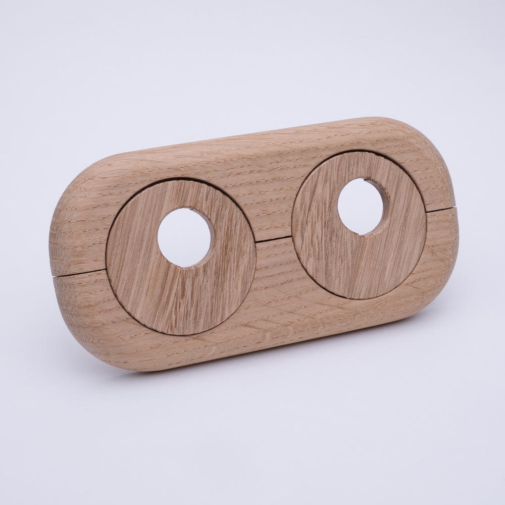Rosette pour radiateurs en bois véritable sur des tubes d'un diamètre de 22 mm chêne