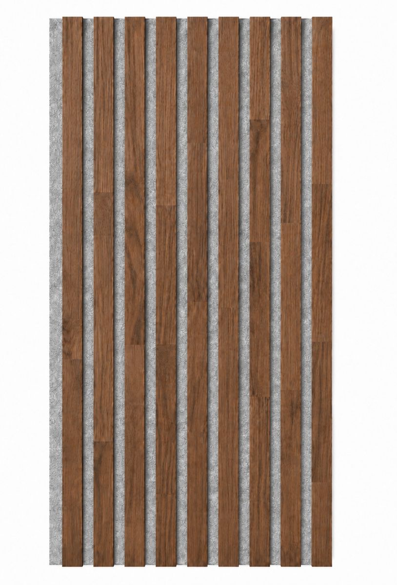 Panel acústico de madera maciza Acoustic+ Gris 2600 x 400 mm - Roble natural - Coffee Brown