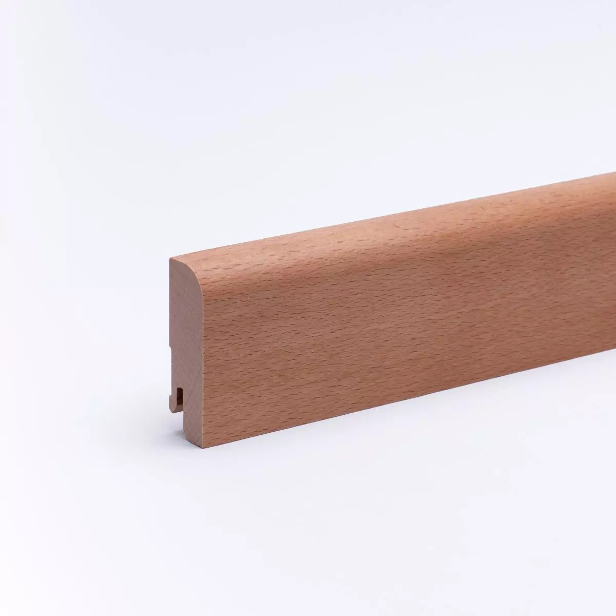 Massivholz-Sockelleiste 60 mm abgerundet - Buche geölt