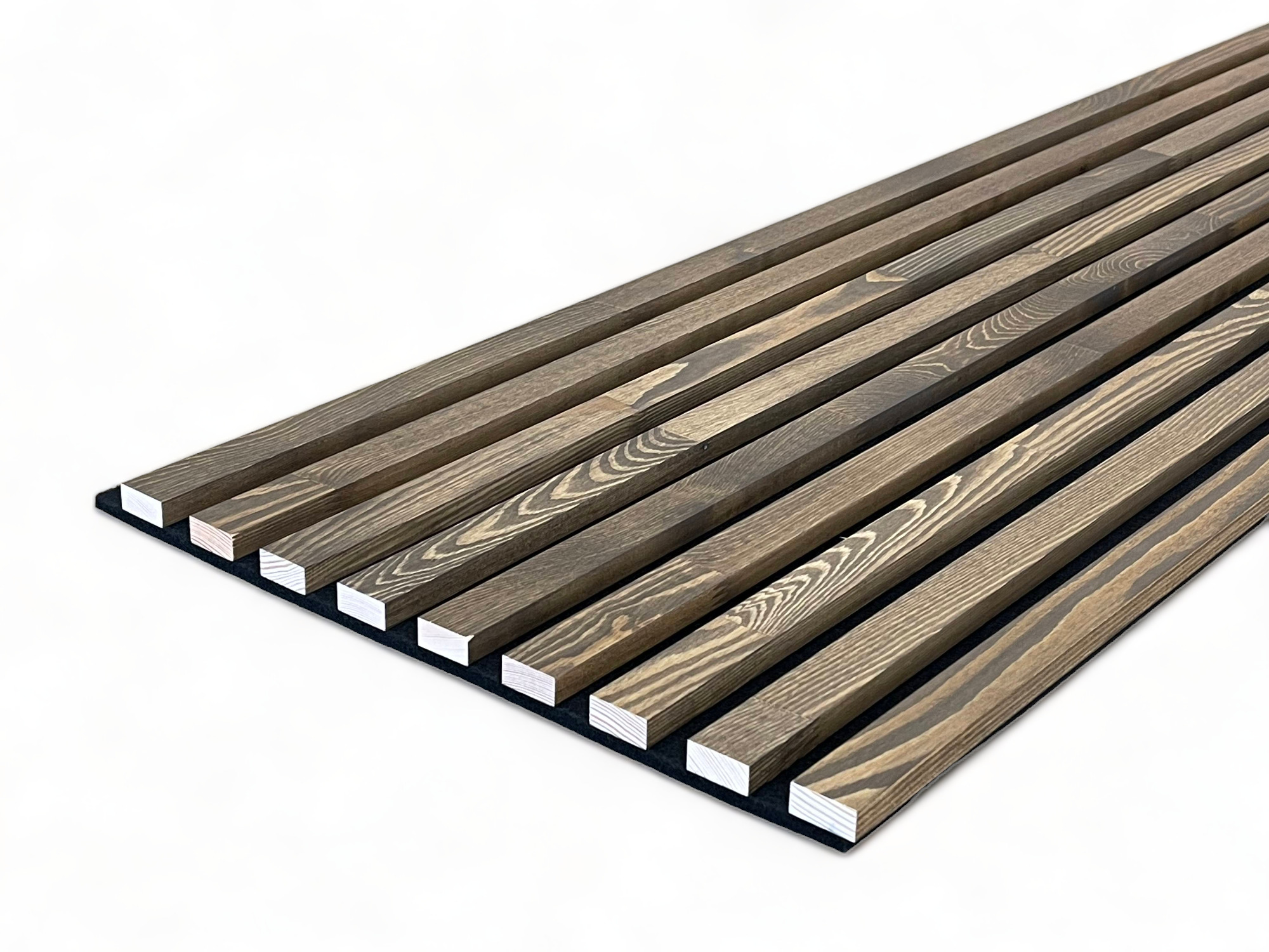 Paneles acústicos de madera maciza de pino 2600 x 400 mm - Coffee Brown