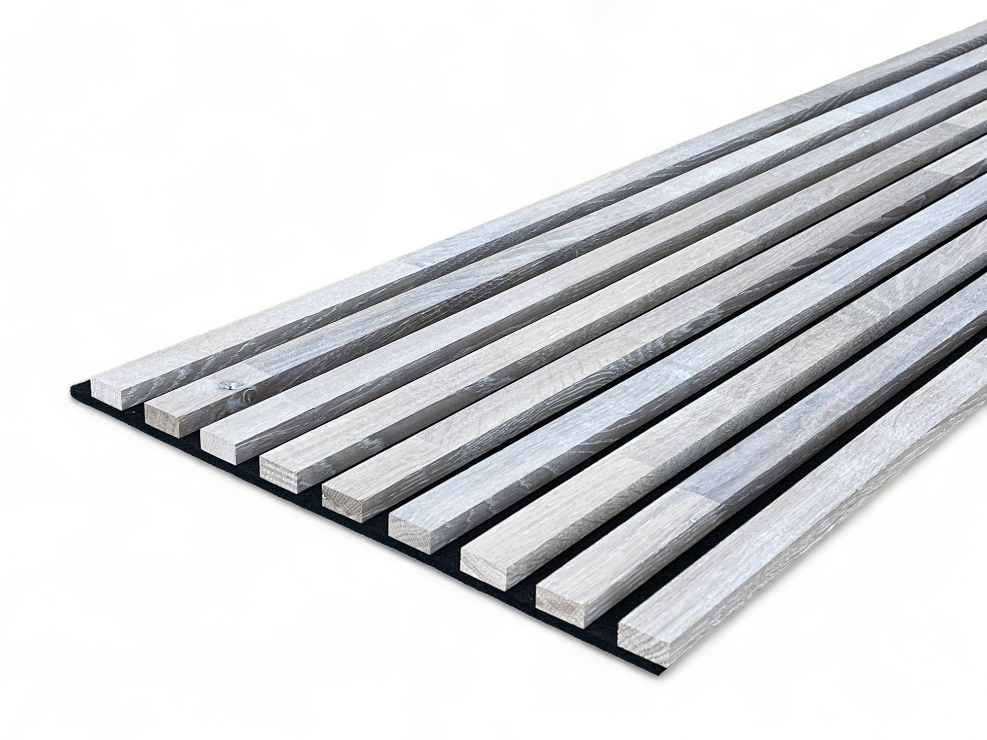 Panneaux acoustiques en bois massif 2600 x 400 mm chêne naturel - Blanc Polaire