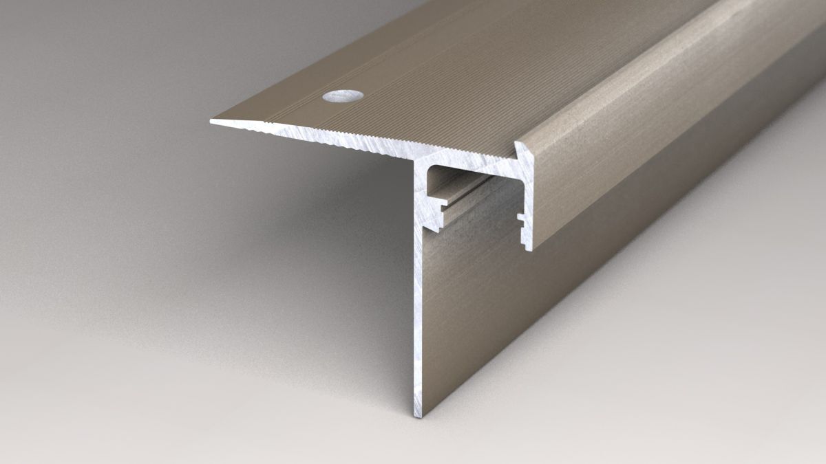 Profilé nez de marche LED 298 inox mat - 2.50m