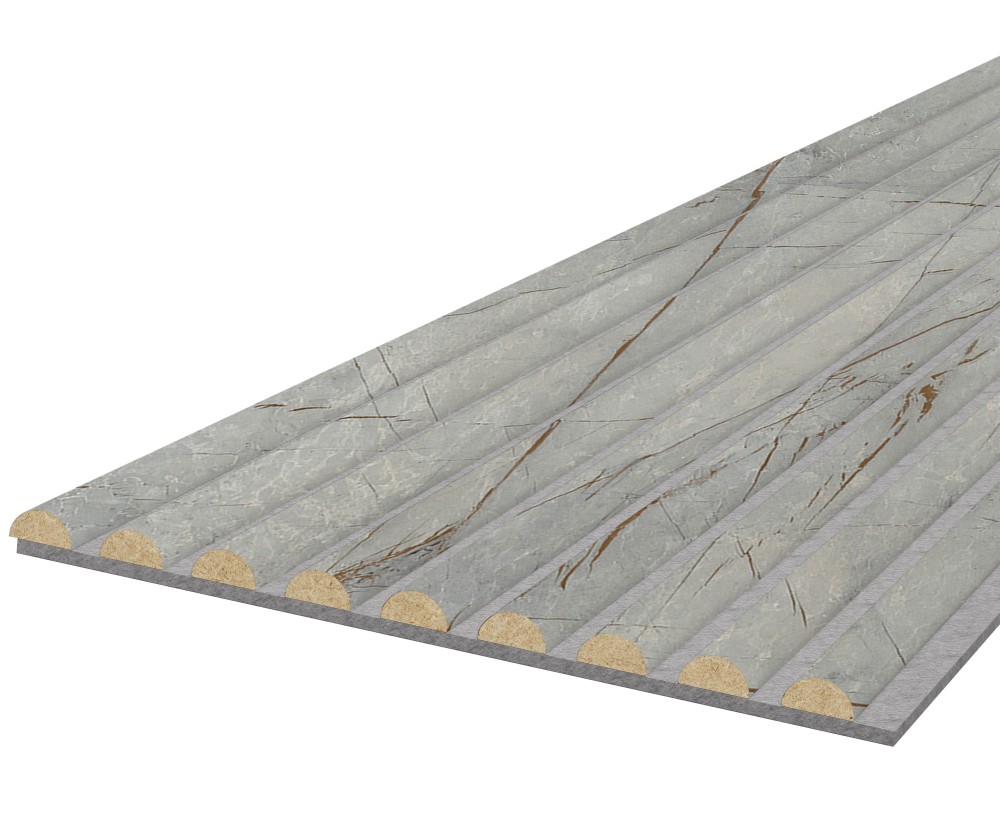 Échantillon WAVE - Golden Stone - Feutre acoustique gris