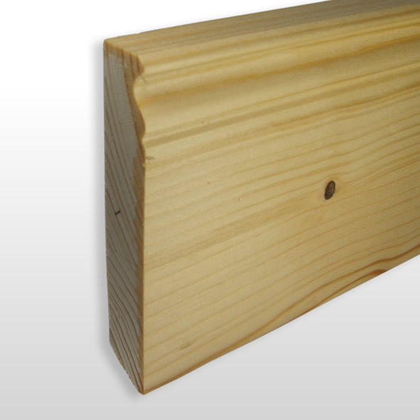 Plinthe en bois véritable profil Berlin 100mm pin huilé