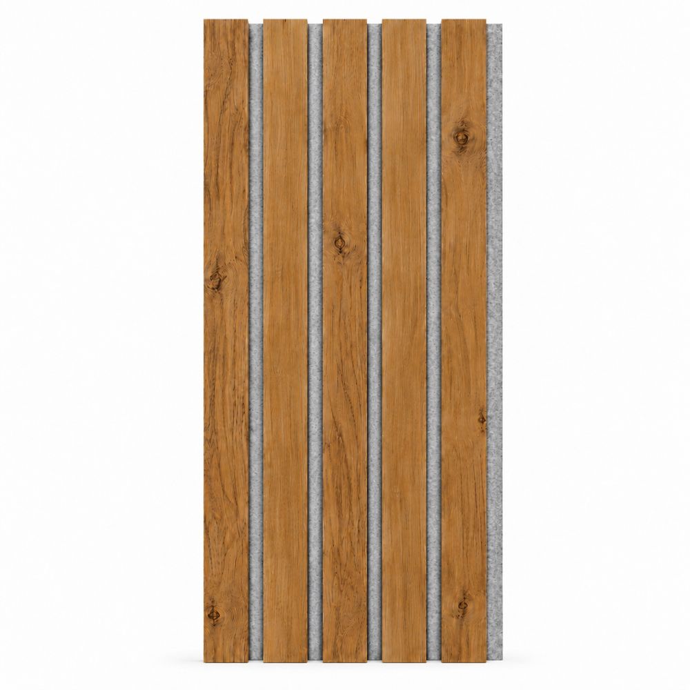 Pannello acustico LX 2600 x 400 mm - Feltro acustico grigio - Rovere rustico