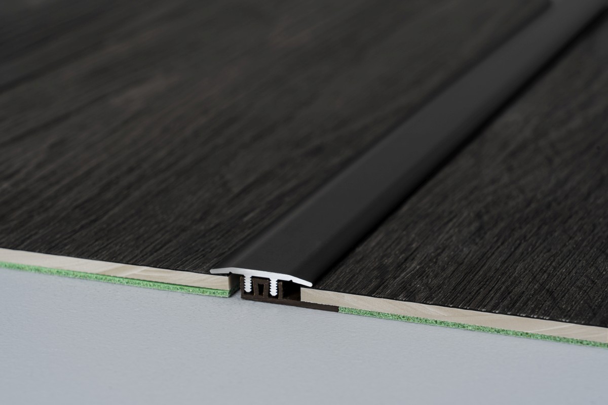 Profilé de transition pour sol design Noir anodisé - 0,90 m