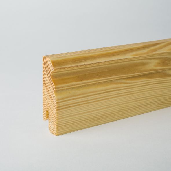 Plinthe en bois véritable profil Berlin 80mm pin huilé