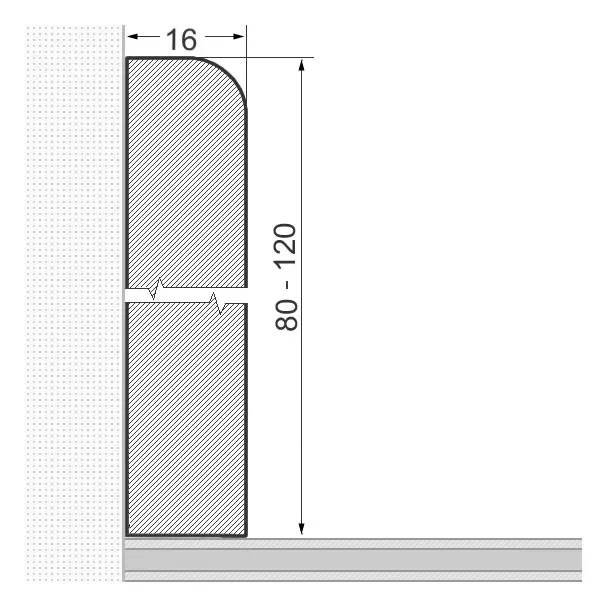 Massivholz-Sockelleiste 80x16mm abgerundet - Eiche geölt