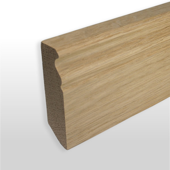 Plinthe en bois véritable profil Berlin 80 mm chêne naturel