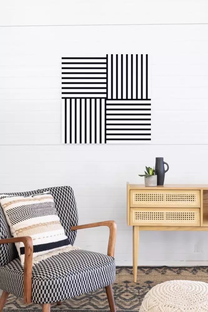 Akustikpaneel 400 x 400 mm Weiß - Akustikfilz  Schwarz - Wandverkleidung