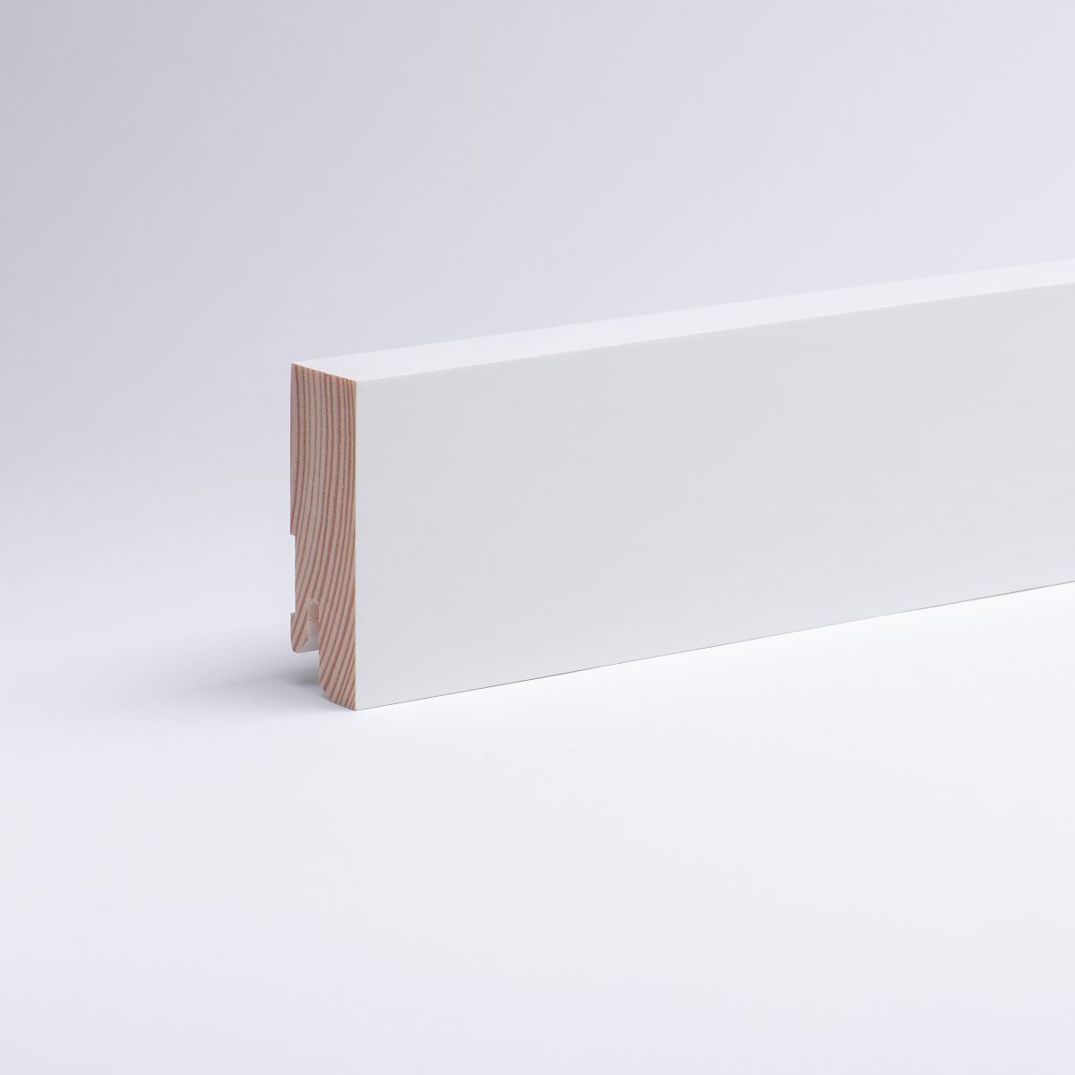 Vierkant Massivholz-Sockelleisten 60 mm - Weiß - RAL 9010