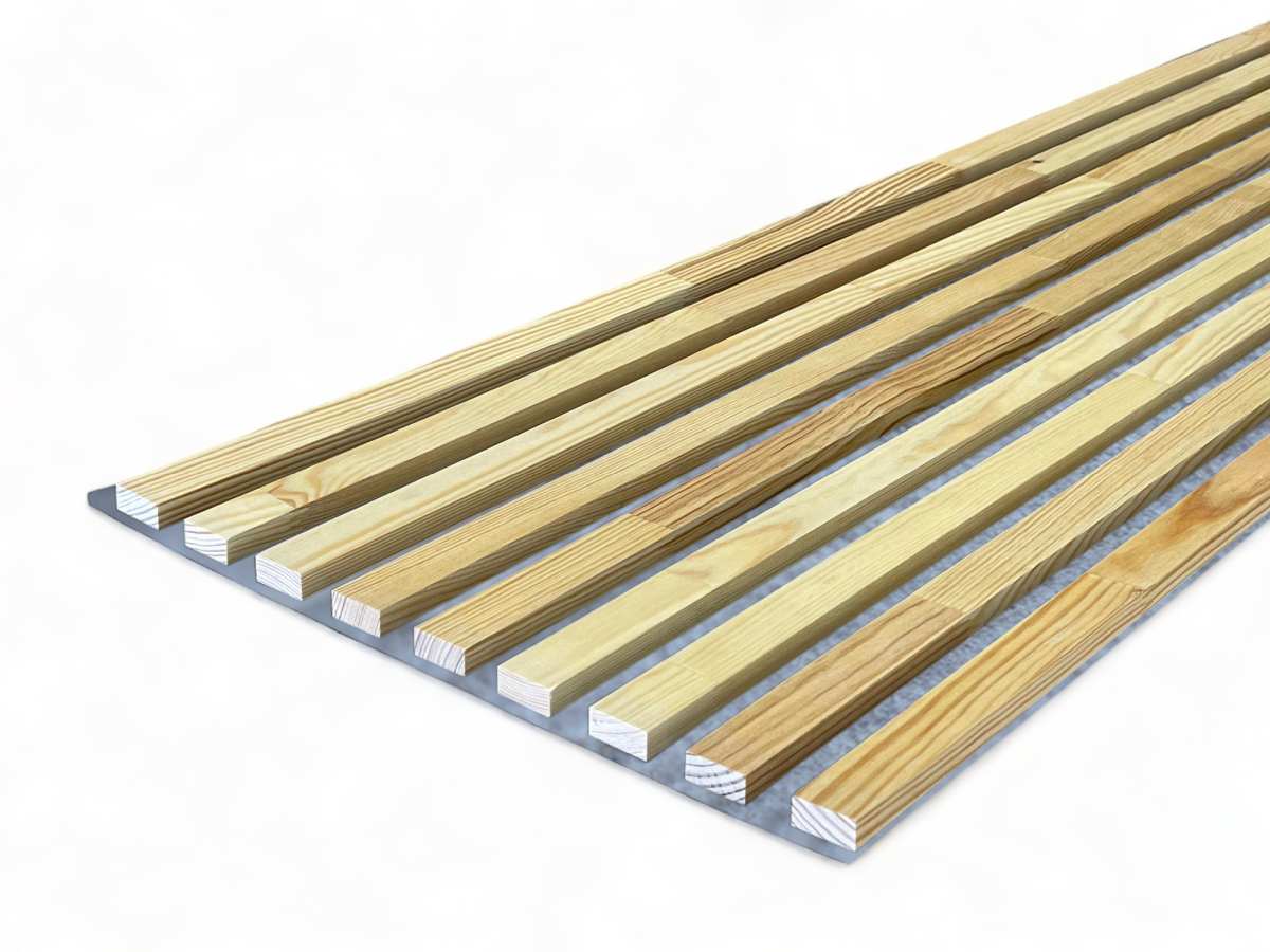 Panneaux acoustiques gris massifs 2600 x 400 mm pin - huilé