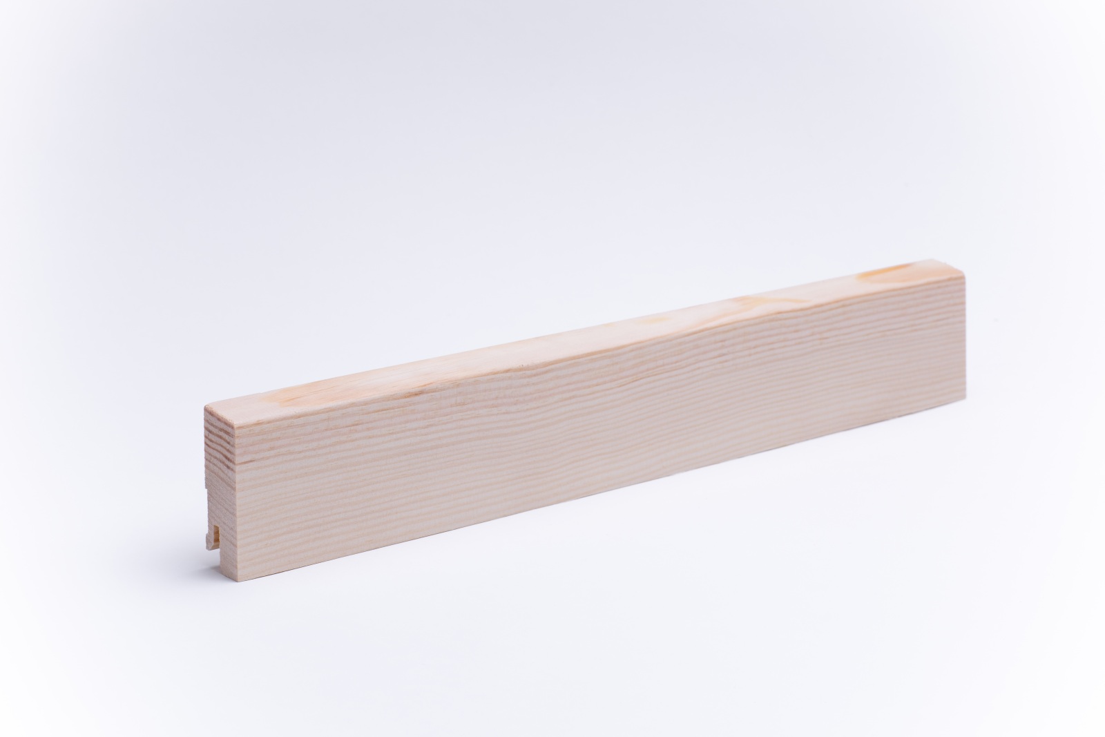 Rodapié de madera maciza borde delantero biselado 60 mm, pino crudo