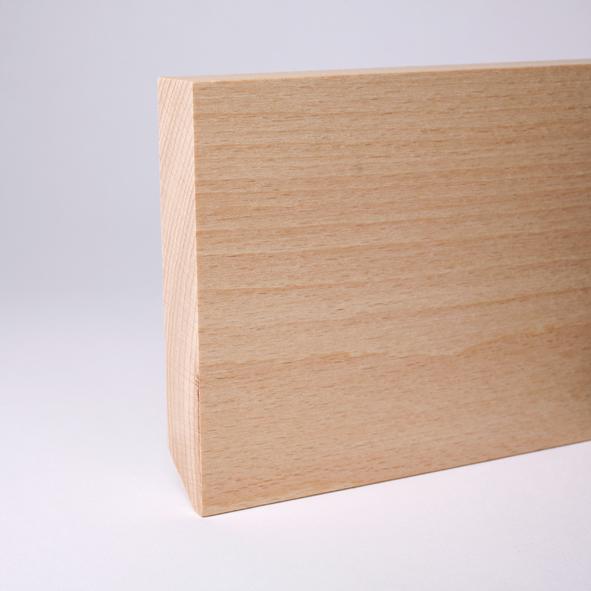 Plinthe en bois véritable carré 100 mm hêtre naturel