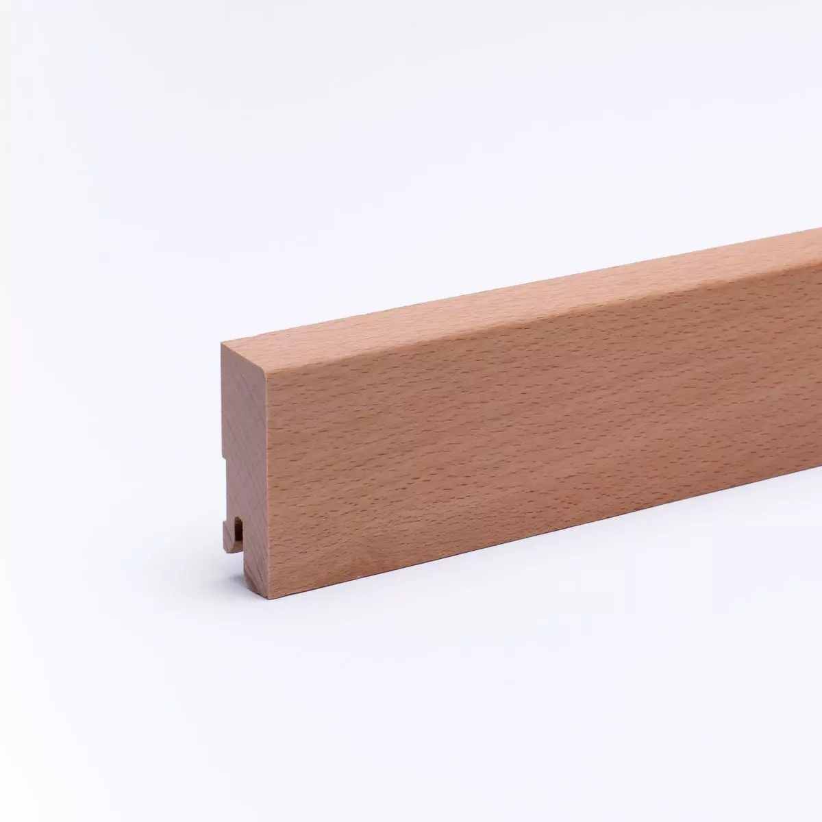 Massivholz-Sockelleiste 60 mm abgeschrägt - Buche geölt