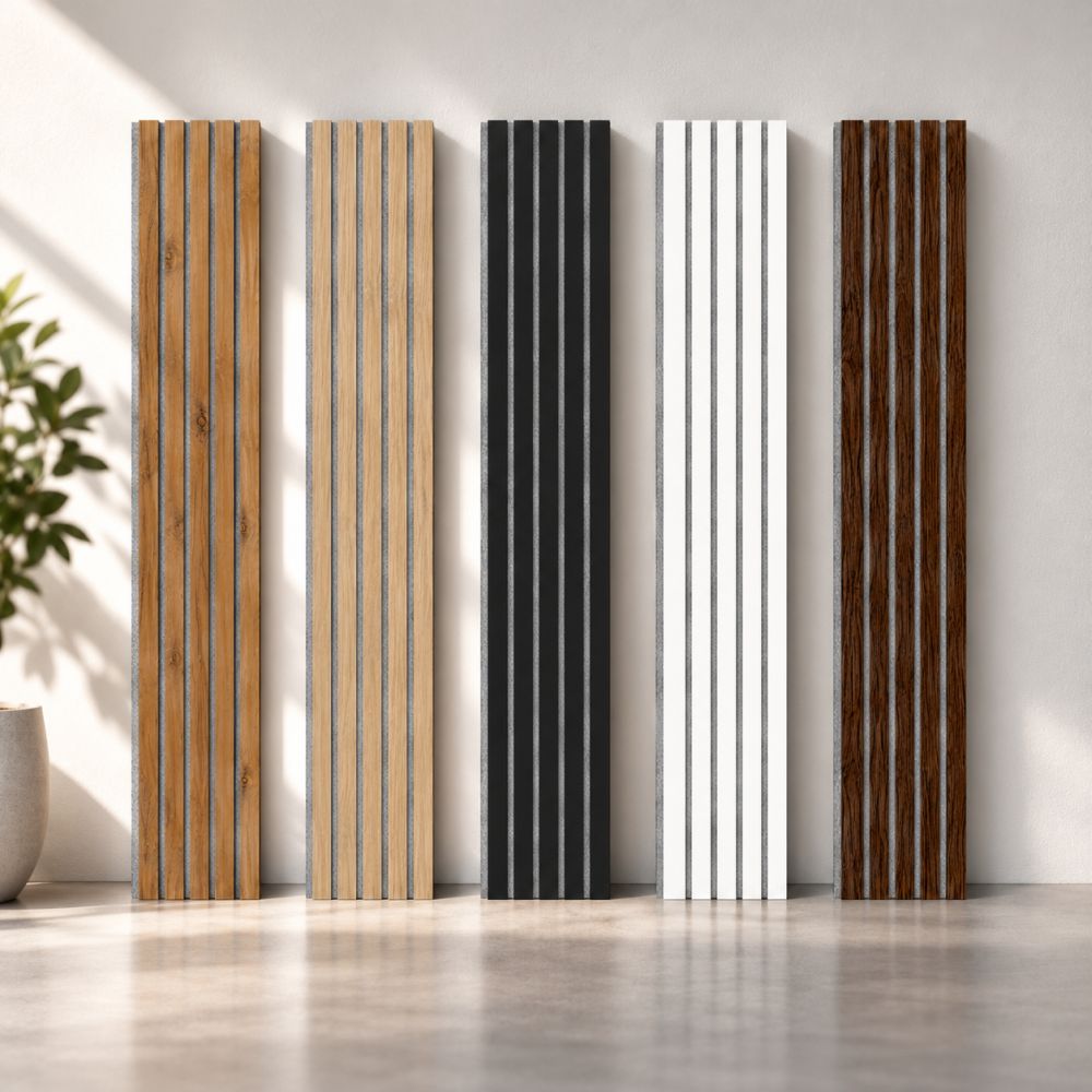 Pannello acustico LX 2600 x 400 mm - Feltro acustico grigio - Dark Oak