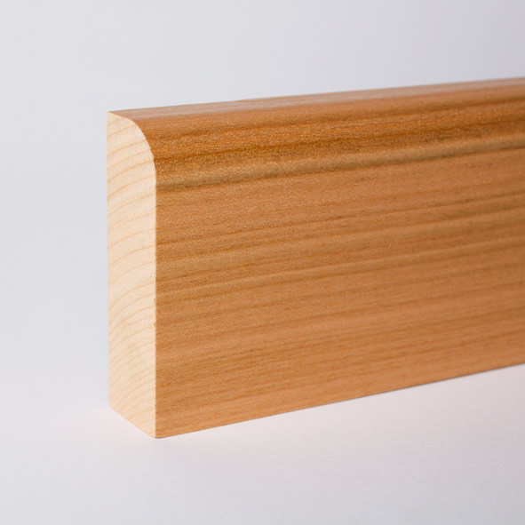 Plinthe en bois massif arrondie 100 mm - cerisier verni