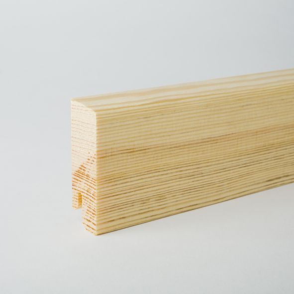 Plinthe en bois véritable avec à bord biseauté 80mm pin naturel