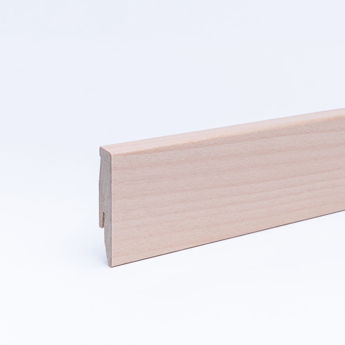 Plinthe placage en bois véritable hêtre laqué 60 mm