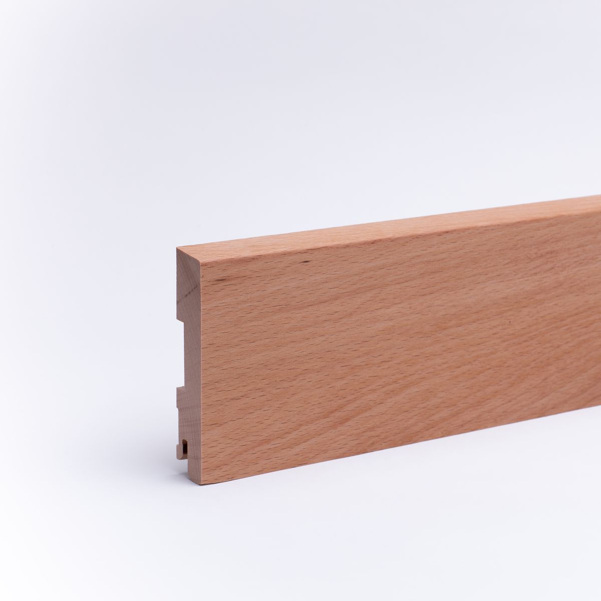 Rodapié de madera maciza biselado 100mm - Haya aceitada