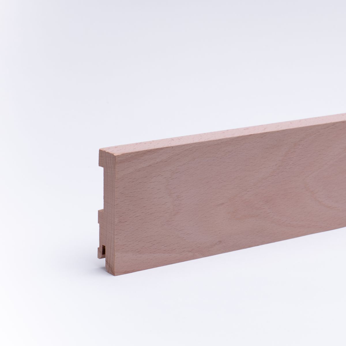 Plinthe carrée en bois massif 80 mm - hêtre verni