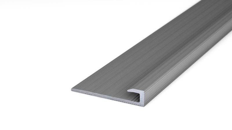 Profilé de finition en aluminium n° 211, 27 x 5,4 mm - Acier inoxydable 270 cm