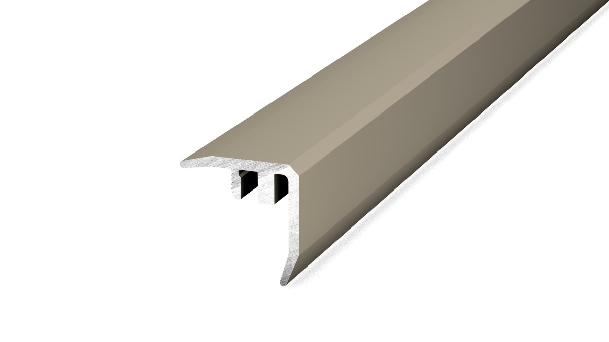 Nez de marche DESIGN-STEP en acier inoxydable mat - 2,50 m