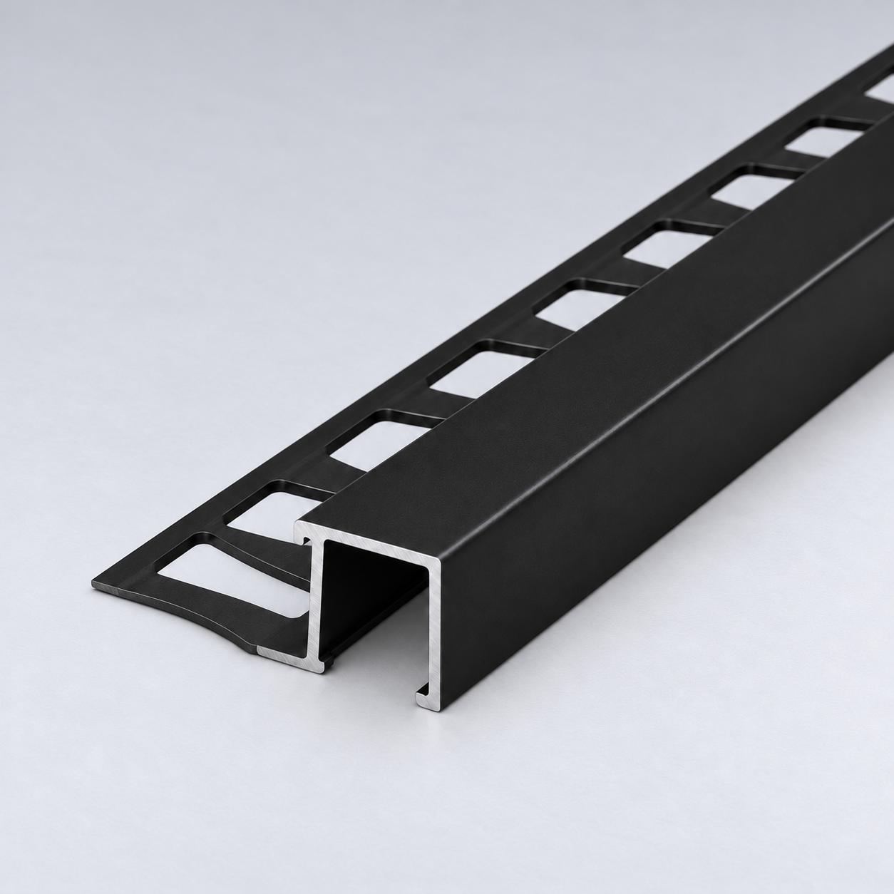 Profilo angolare in alluminio “tipo Q” 12 mm - grafite