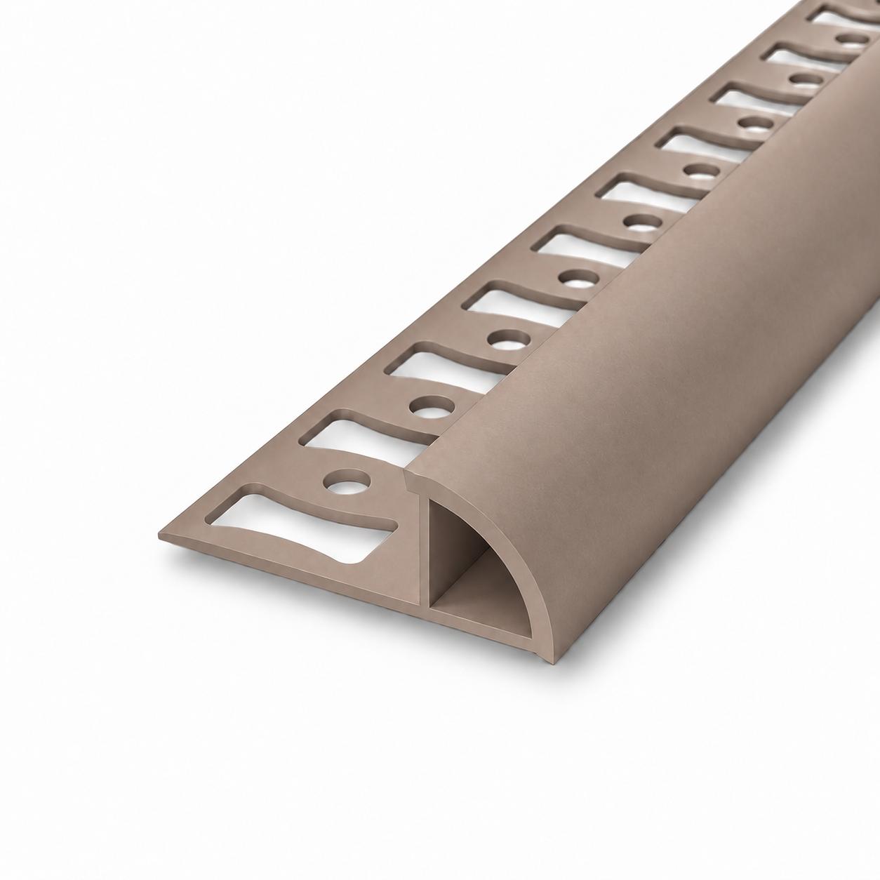 Profil quadrant fin angle en plastique 10 mm caramel