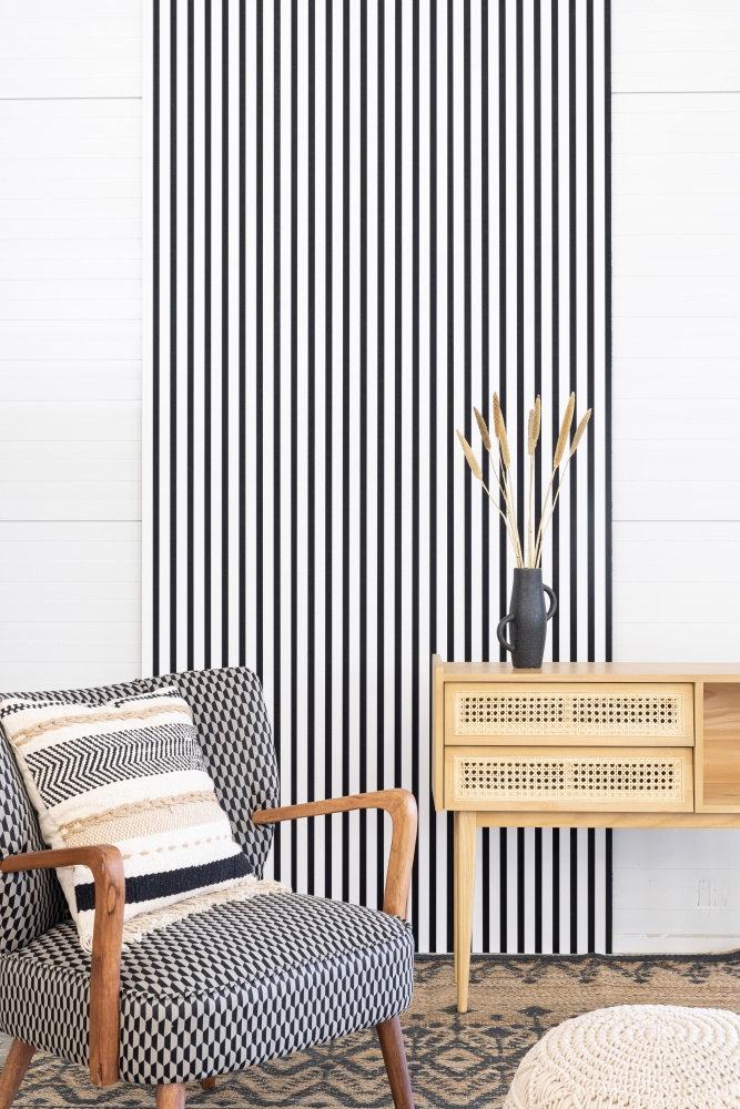 Acoustic+ Akustikpaneel Weiß 2400 x 600 mm - Akustikfilz Schwarz