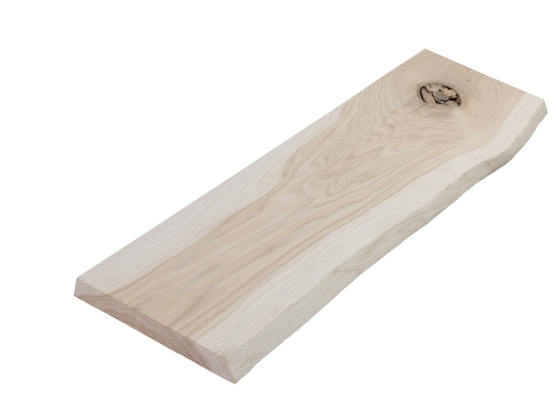 Planche de chêne rustique d'un côté, bord d'arbre - profondeur 20 cm, surface non traitée