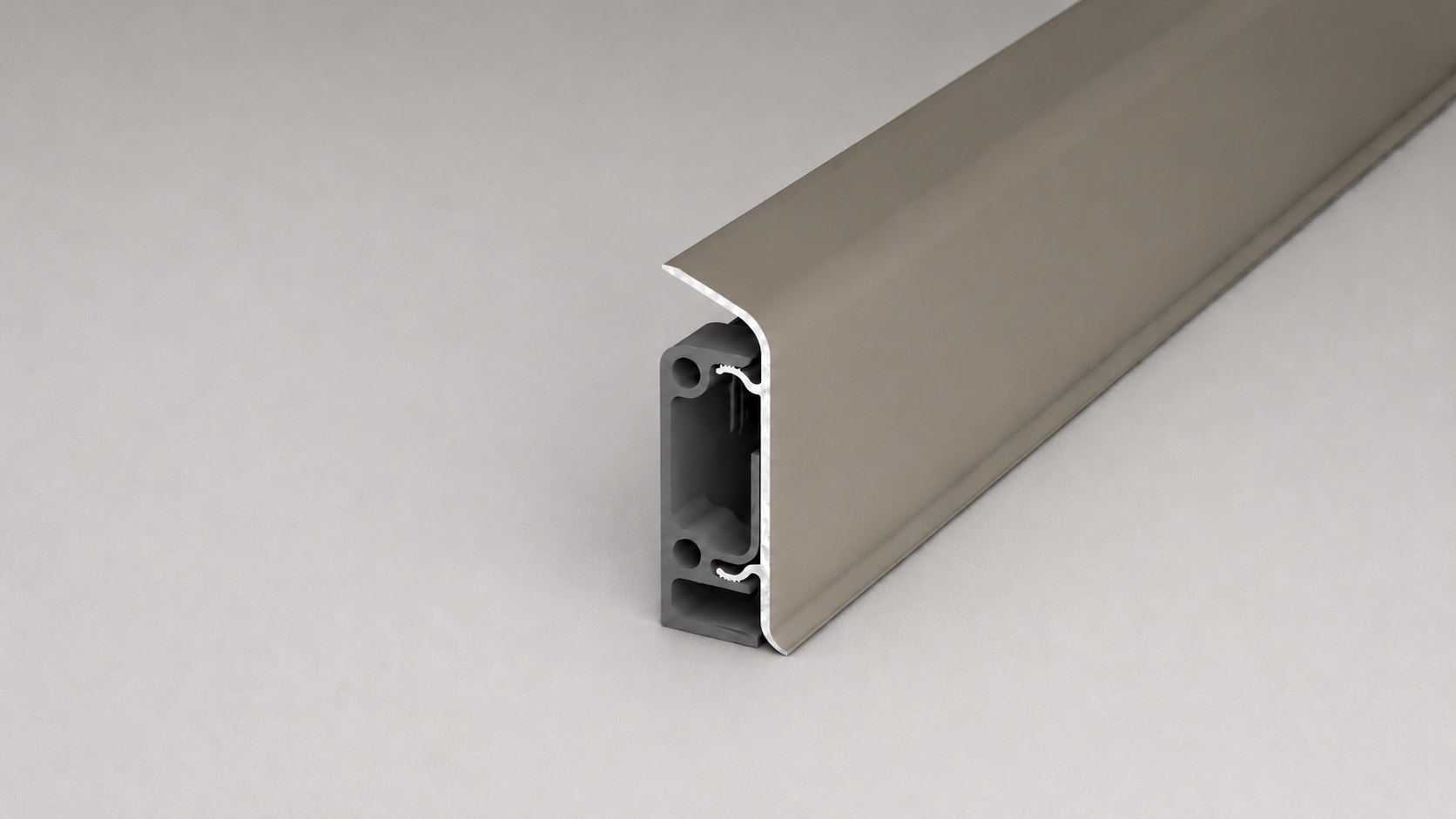 Rodapiés de metal para el montaje de cables - acero inoxidable mate