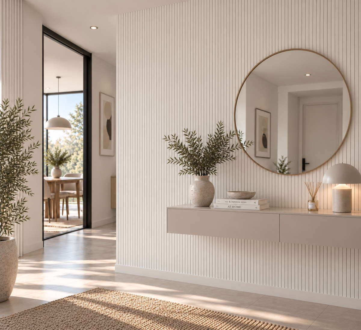 Panneau mural VERO blanc | Revêtement mural moderne en MDF 17 x 260 cm