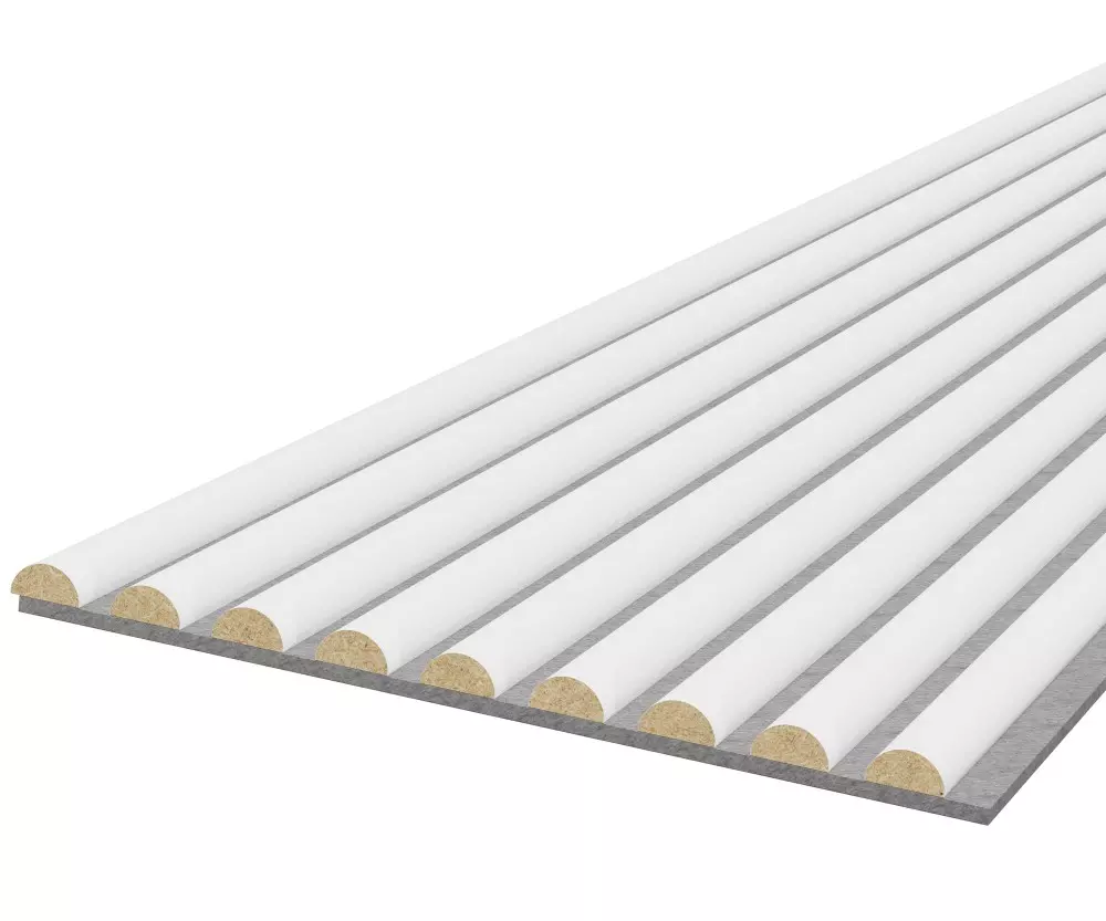 Akustikpaneel WAVE - Filzfarbe Grau 2600x400mm - verschiedene Farben