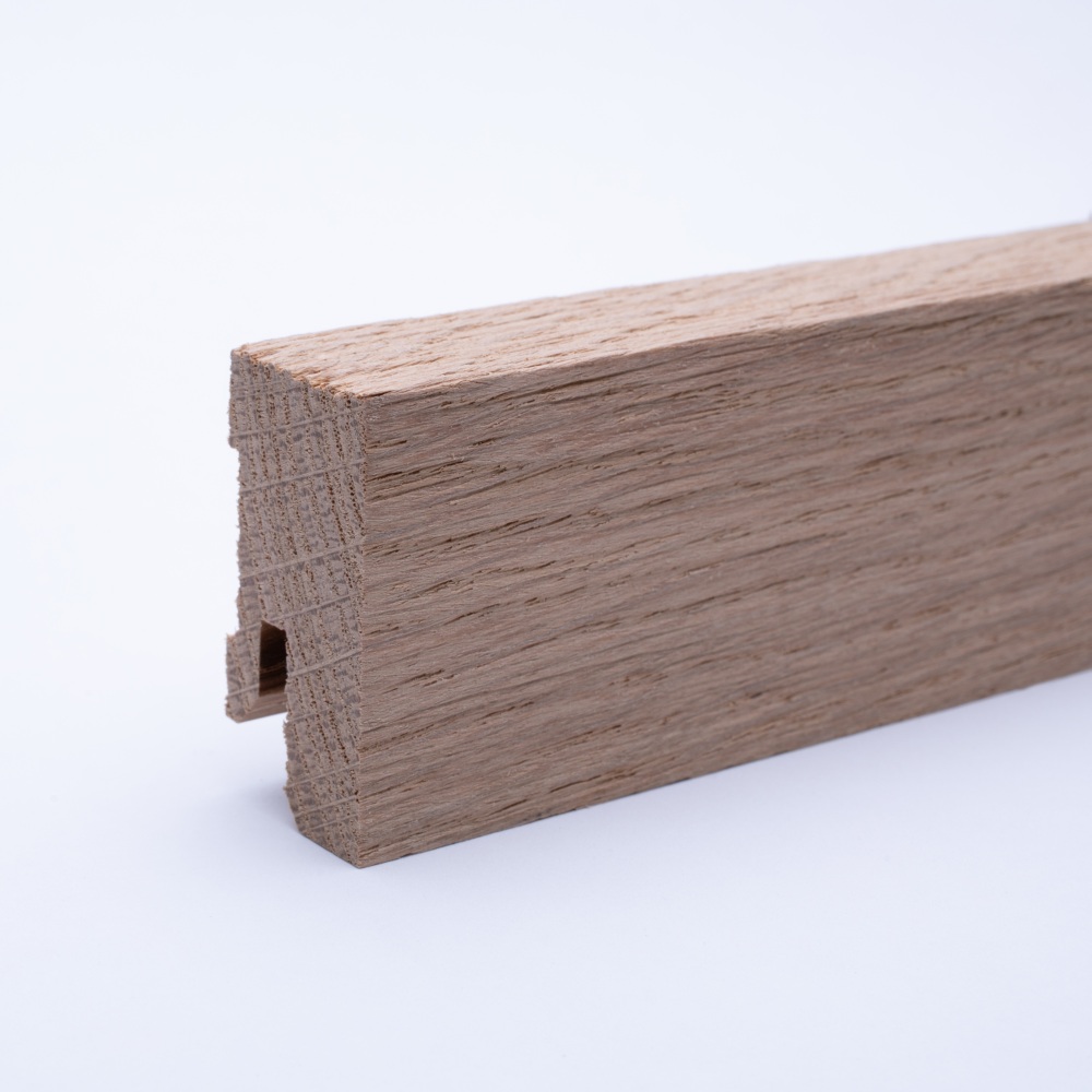 Plinthe en bois véritable carré 40 mm chêne naturel