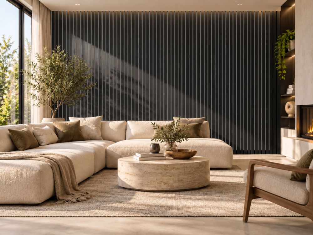 Pannello acustico LX 2600 x 400 mm - Feltro acustico grigio - Black