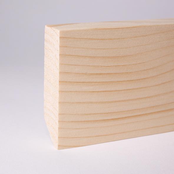 Plinthe en bois véritable carré 40 mm pin naturel
