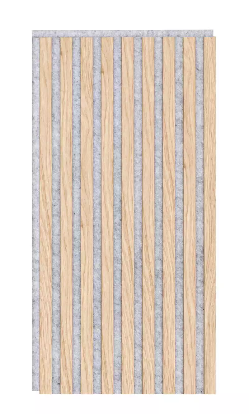 Akustikpaneel 800 x 400 mm Eiche natur - Akustikfilz Grau - Wandverkleidung