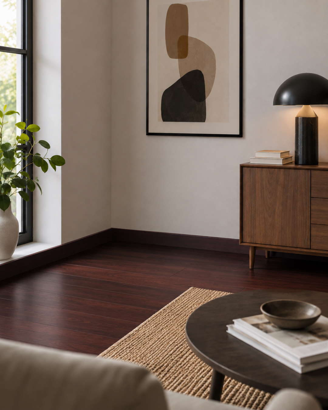 Rodapié con acabado tipo madera 60 mm, caoba