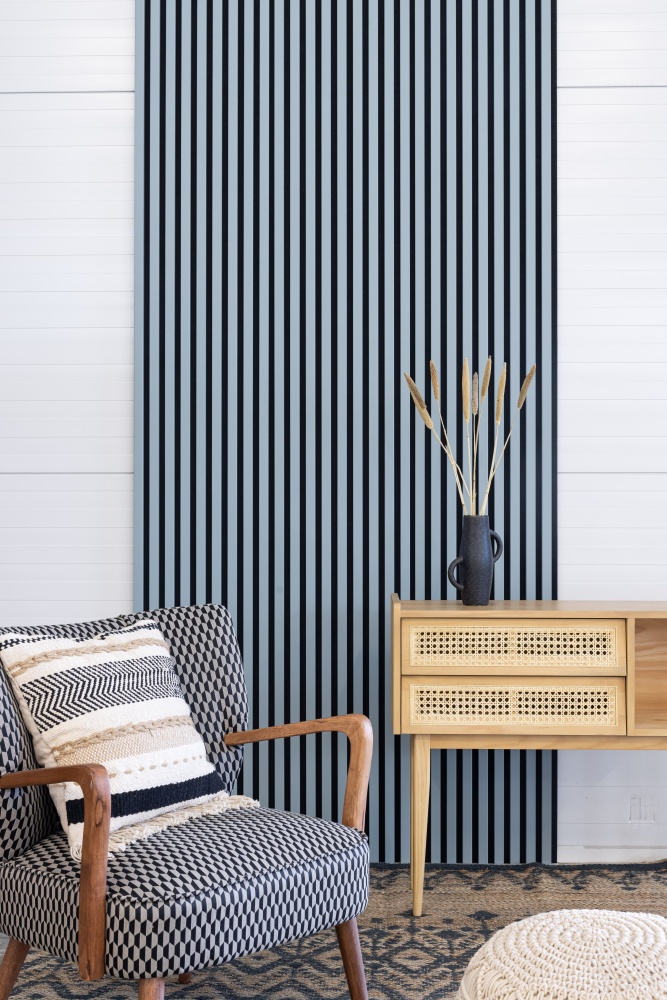 Acoustic+ Akustikpaneel Nordic 2600 x 400 mm - Akustikfilz Schwarz