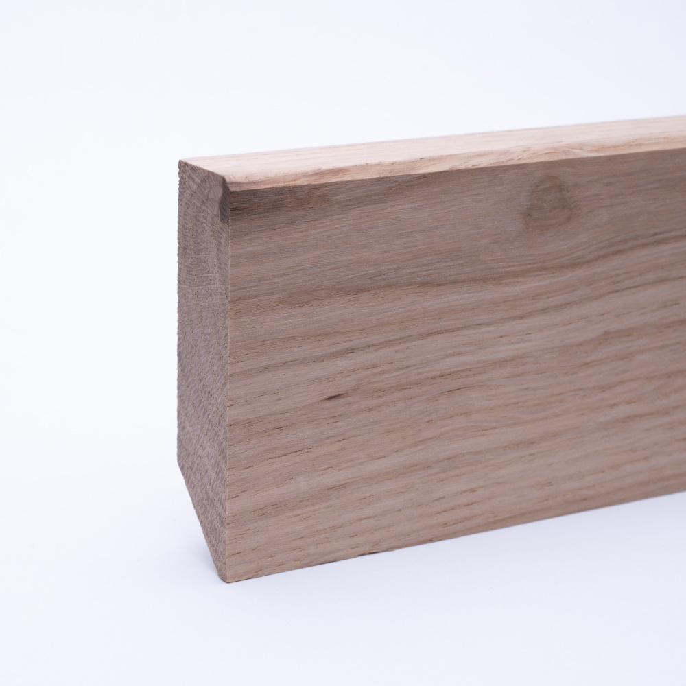 29m Plinthe en bois véritable avec arrondi bord avant 60 x 16 mm chêne naturel