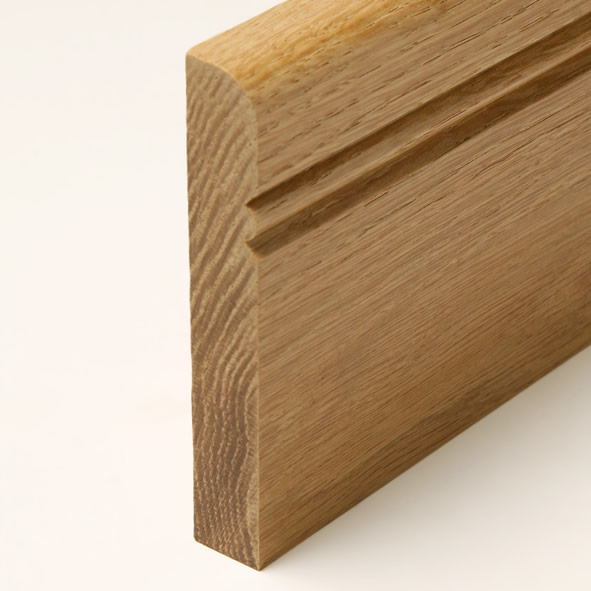 Plinthe en bois véritable profil Vieux Rhin 100mm chêne huilé