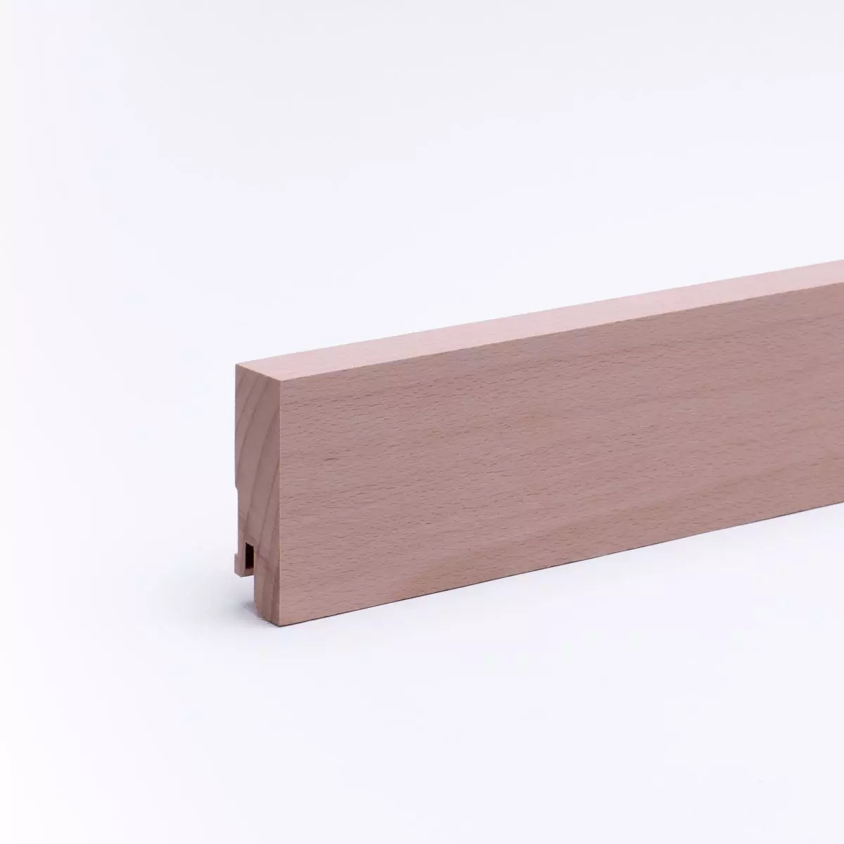 Vierkant Massivholz-Sockelleiste 60 mm - Buche roh