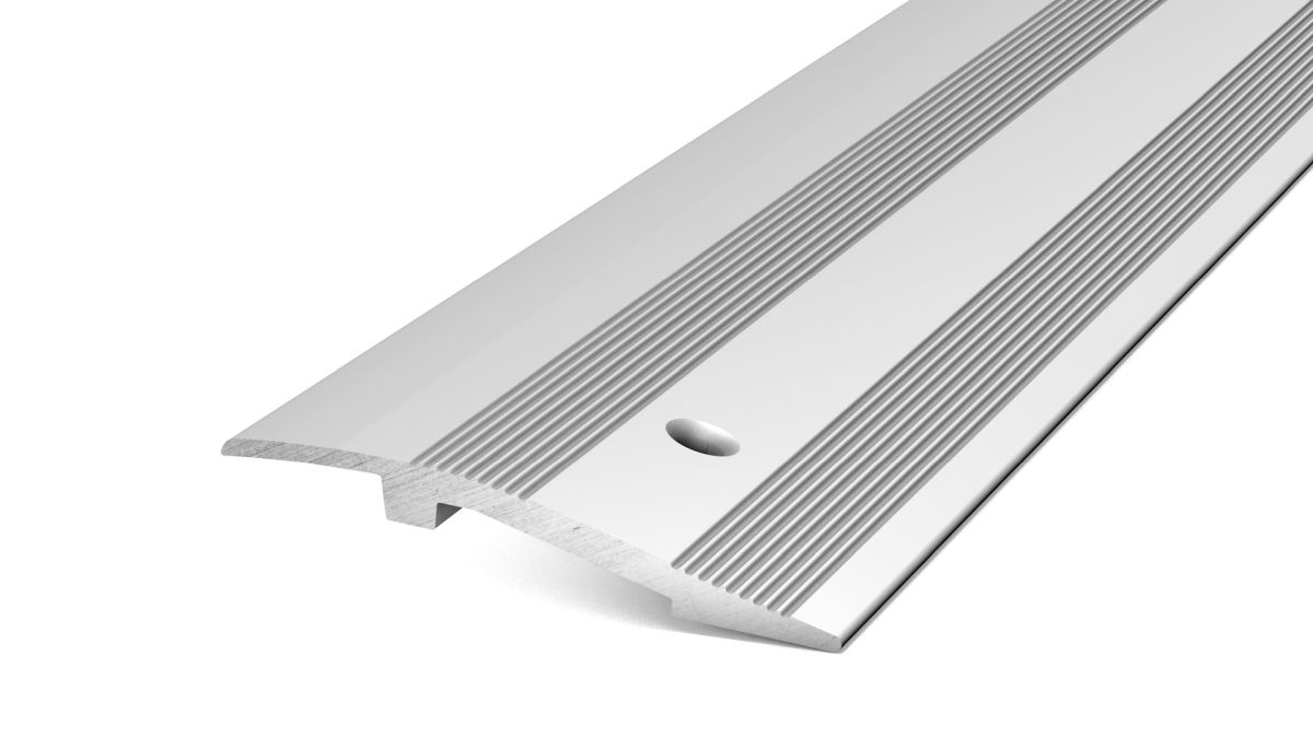 Profilé de rampe 38 mm argent - 2,70 m - pour revêtements 4-7 mm