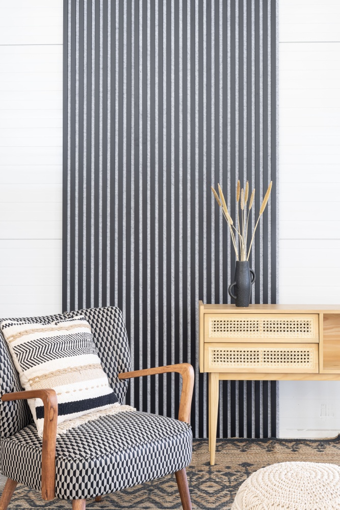 Panneau acoustique Acoustic+ Noir 3000 x 400 mm - Feutre acoustique gris