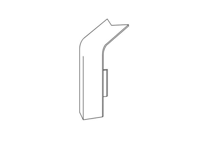 Angle extérieur pour habillage de tuyau de chauffage, plastique 110 mm, blanc